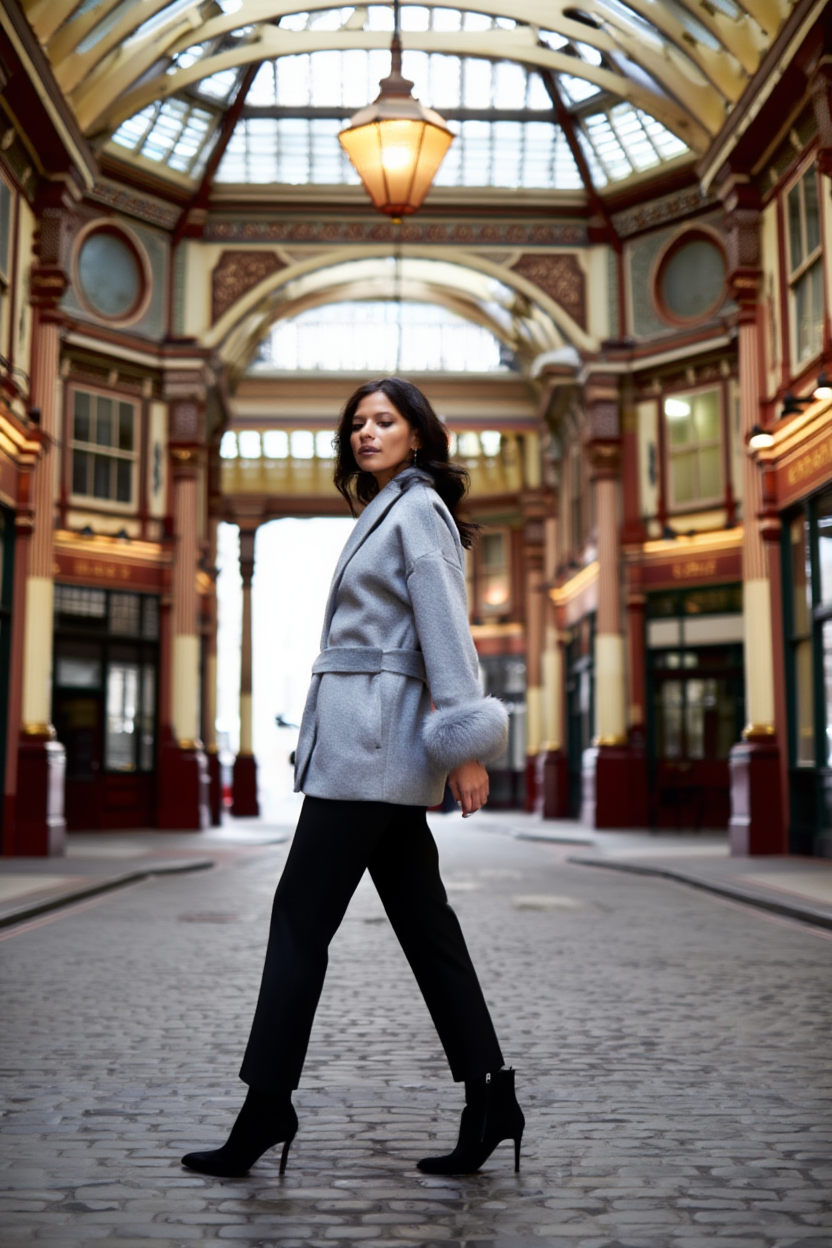 THE LUXE FUR-CUFF BELTED COAT