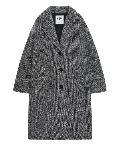 Autumn Mid-Length Houndstooth Coat
