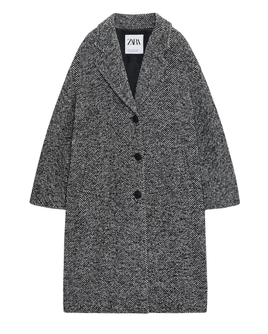 Autumn Mid-Length Houndstooth Coat