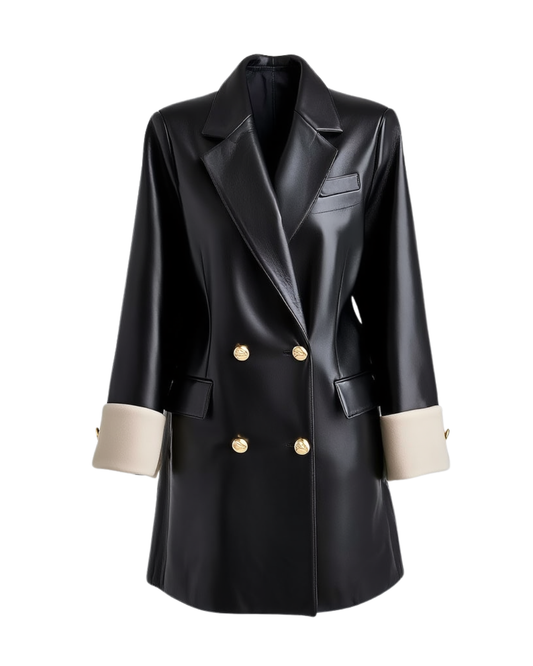 The Black Eclipse Belted Coat