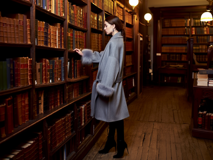 THE LUXE FUR-CUFF BELTED COAT